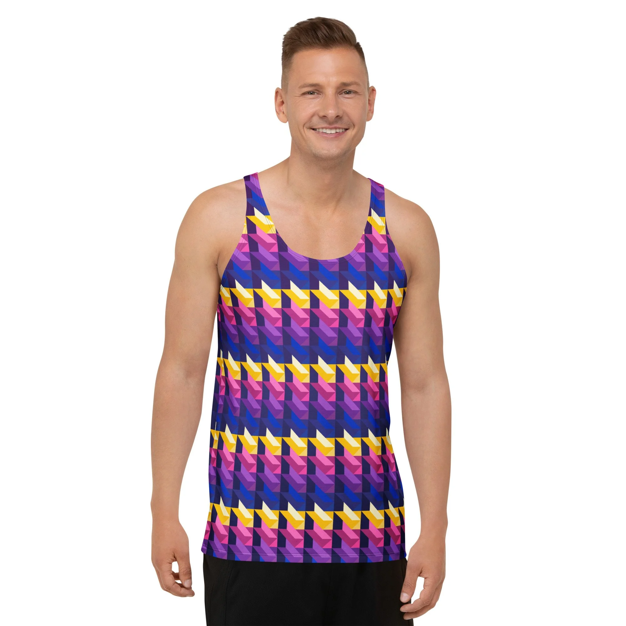 Slanted Stacks - Athletic Square Tank