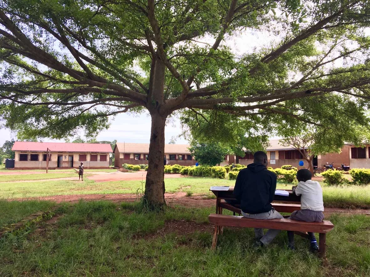READ for Life tester Martin carrying out Early Grade Reading Assessments (EGRA) at Cubu Primary School in Gulu.