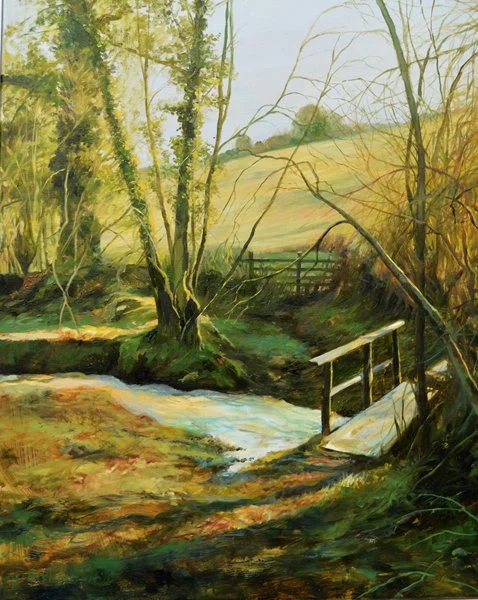 'Footbridge' 66cm x 56cm Oil
