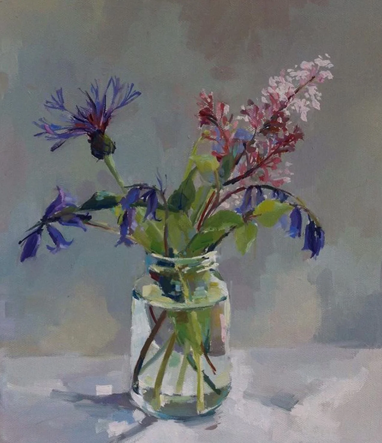 Lilac, Cornflower and Bluebells ( image size - 24cm x 29cm)