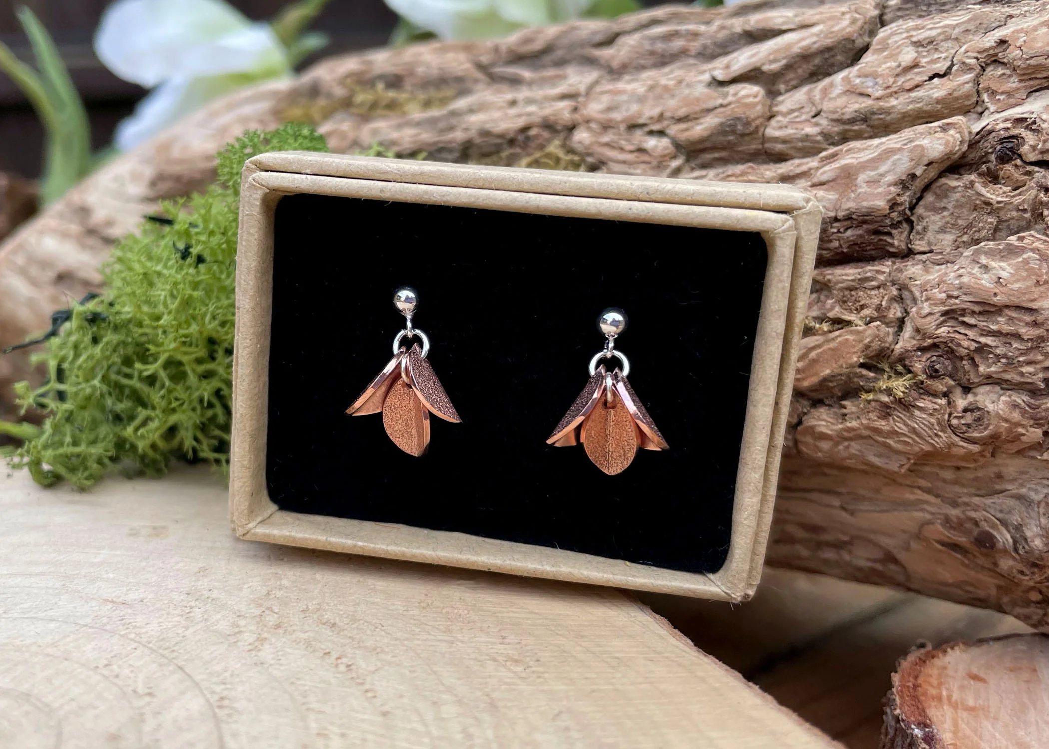 Copper Bluebell Earrings