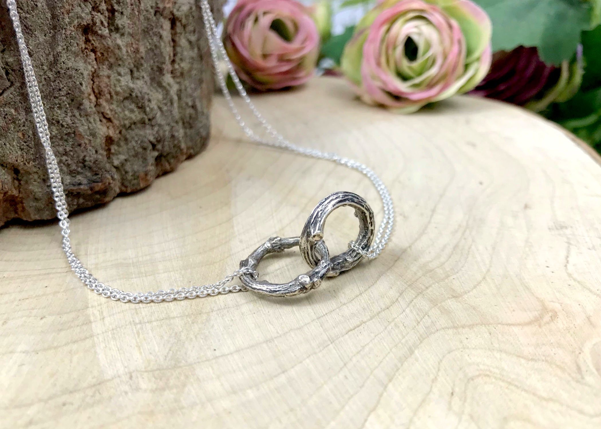 Silver Infinity Twig Necklace