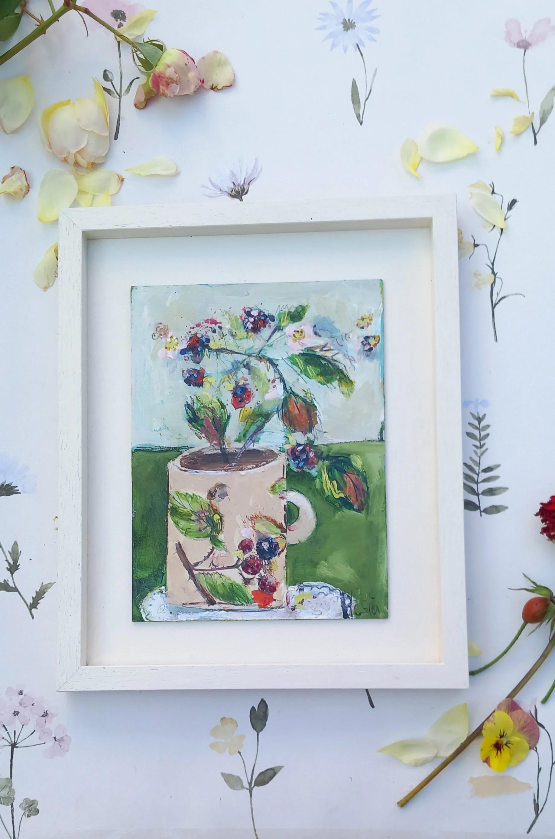 'Blackberry Jug on Green' - £185