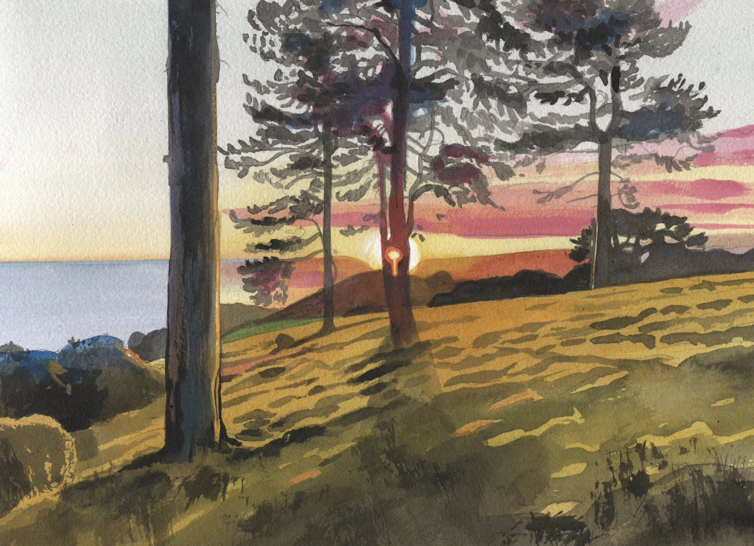 'Sunrise Through the Pines' £475 SOLD 