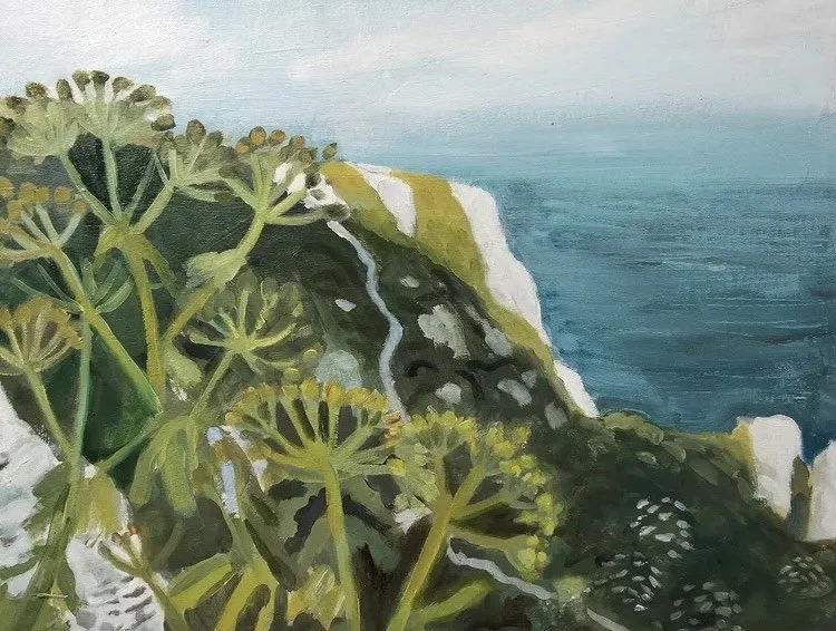 'White Cliffs and Alexanders' Acrylic. Framed Size - 55cm x 44cm (image size - 44cm x 33cm) 
