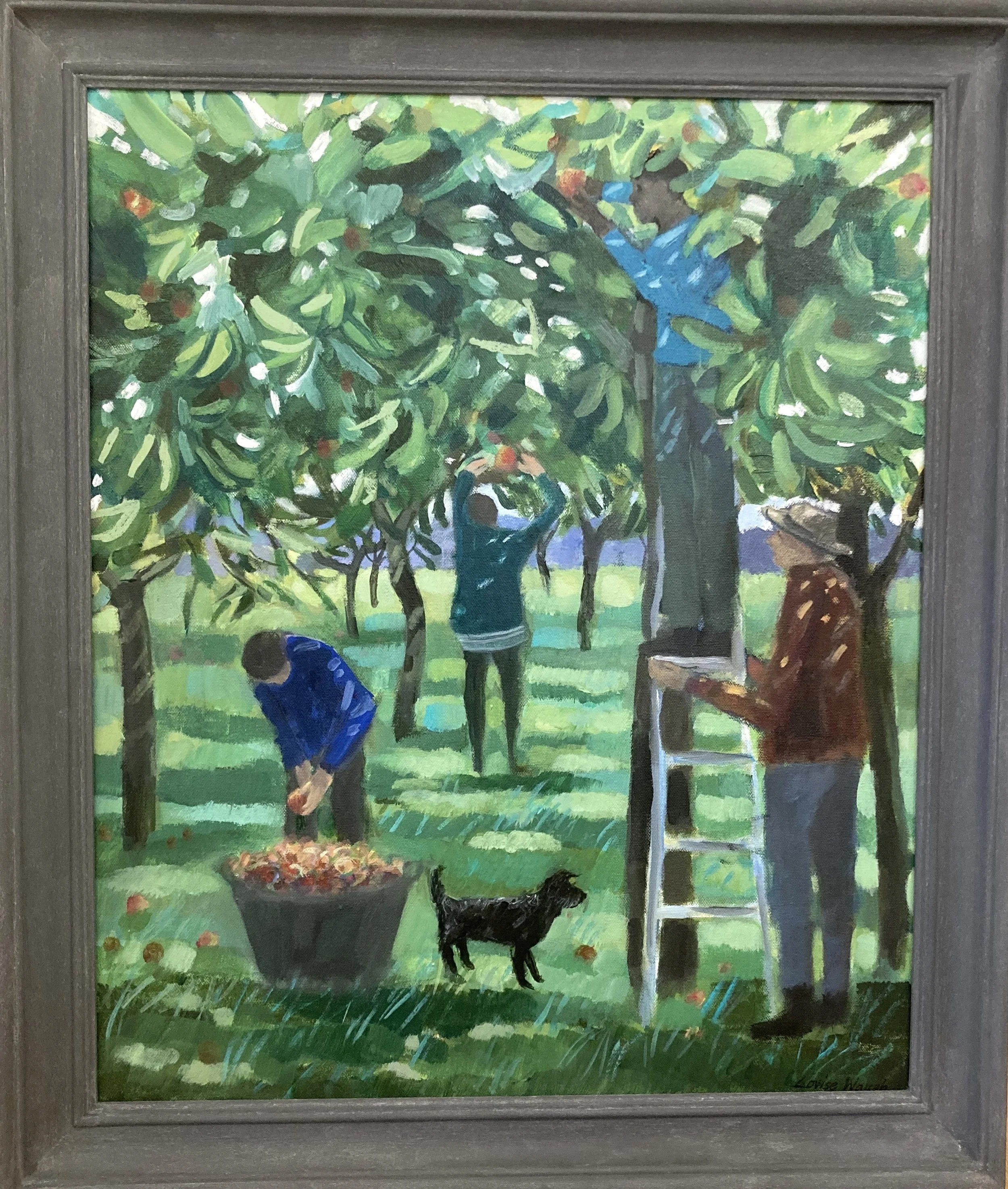 'Orchard Day' Acrylic. Framed Size - 59cm x 69cm (image size - 60cm x 50cm)