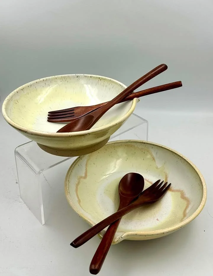Salad Bowls with cutlery - £35