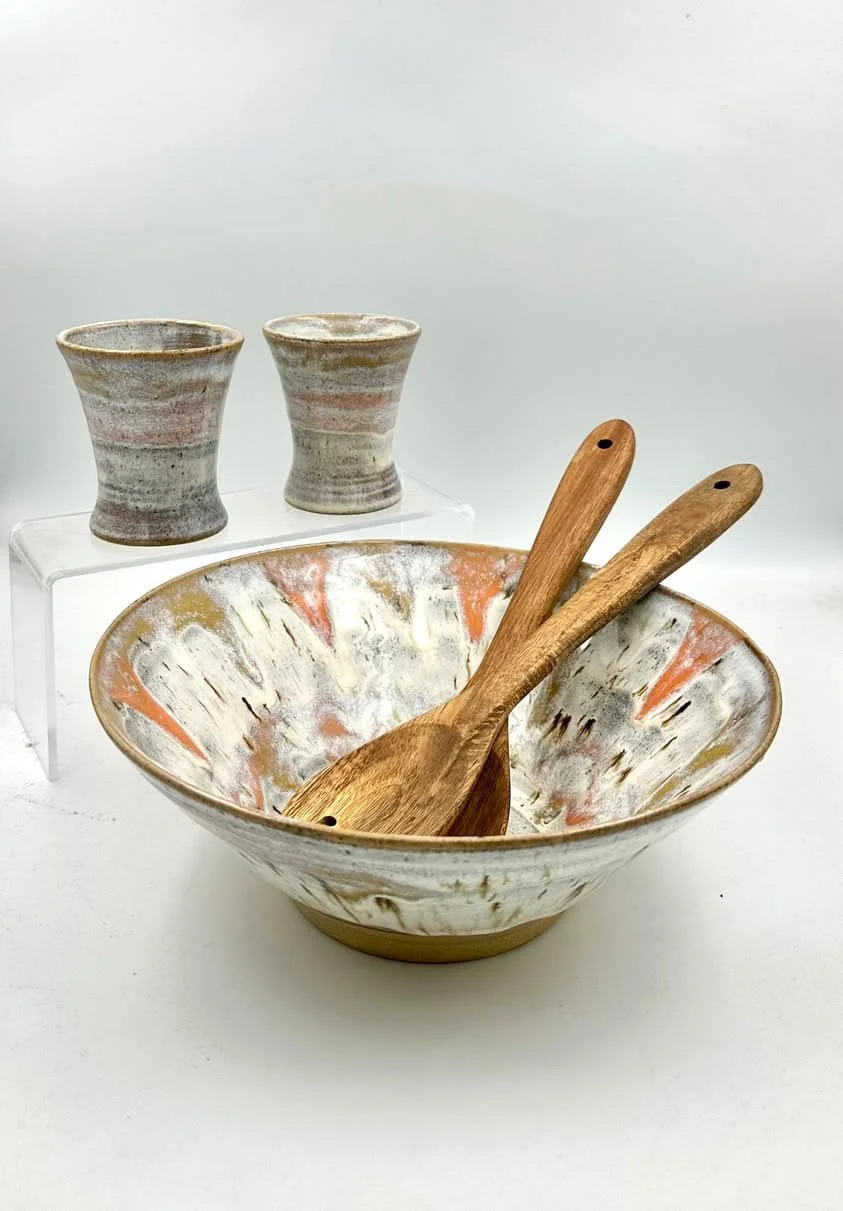 Goblets - £16, Large salad bowl and cutlery - £85
