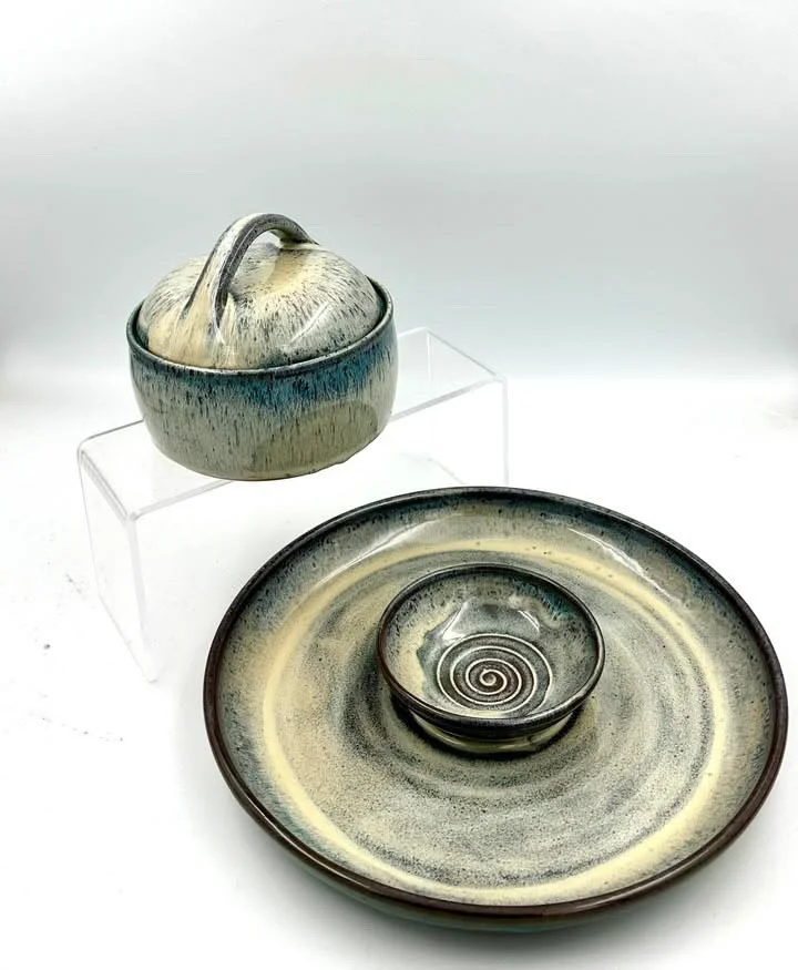 Casserole Dish - £35, Dip and Chip Platter - £42