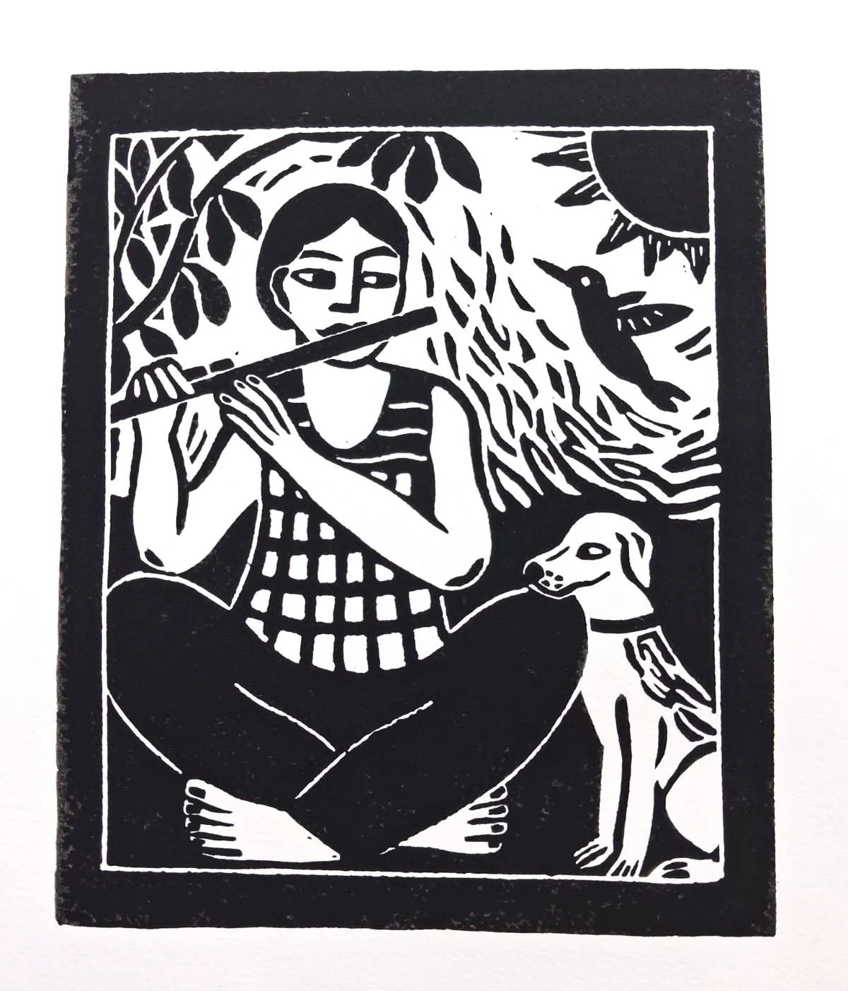 'The Flutist' Limited Edition Original Signed Lino Print