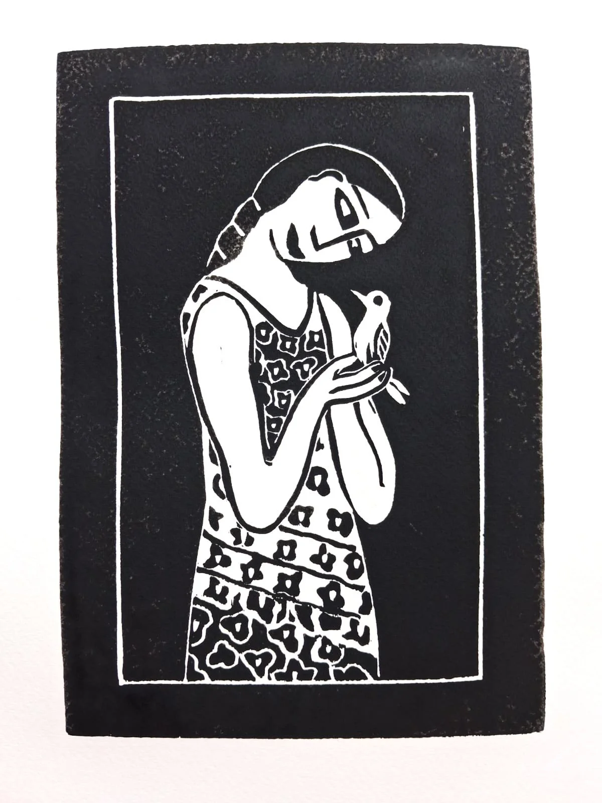 'Bird in Hand' Limited Edition Original Signed Lino Print
