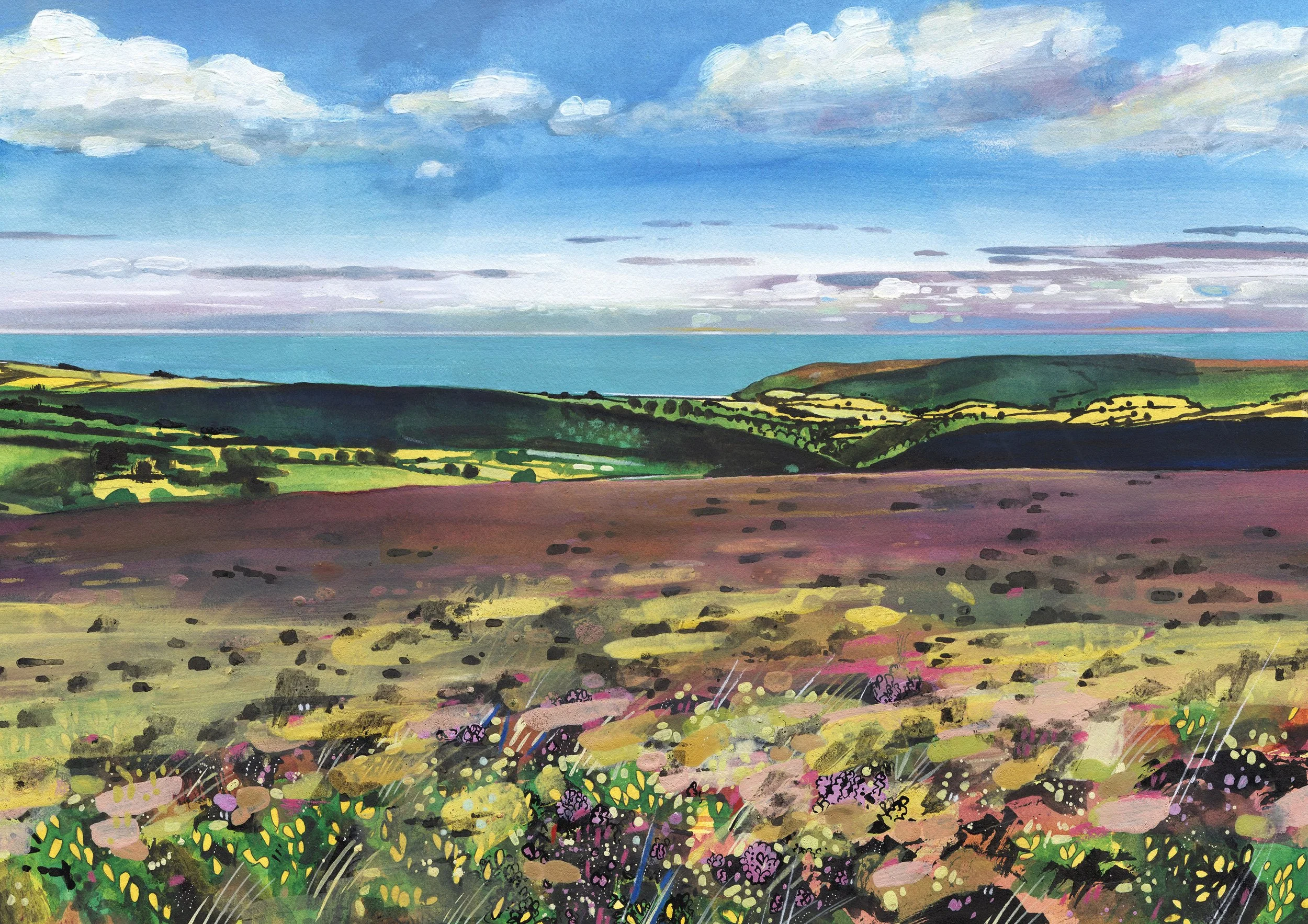 'View from Dunkery Beacon' Giclee Print 20cm x 29cm