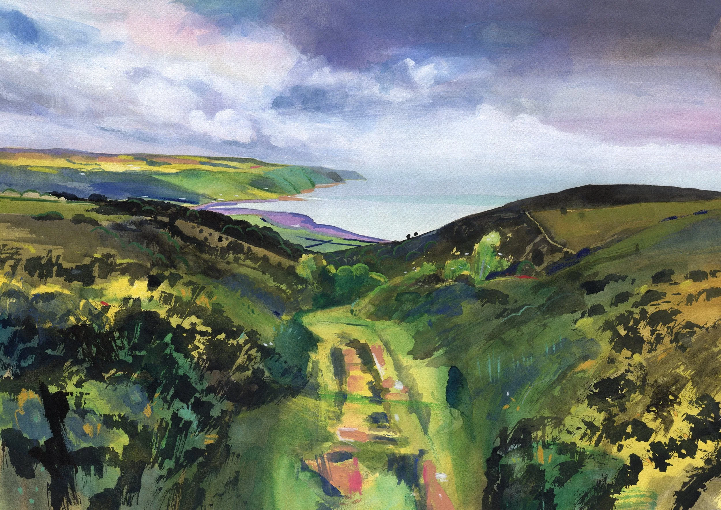 'Bossington Hill' Giclee Print 20cm x 29cm