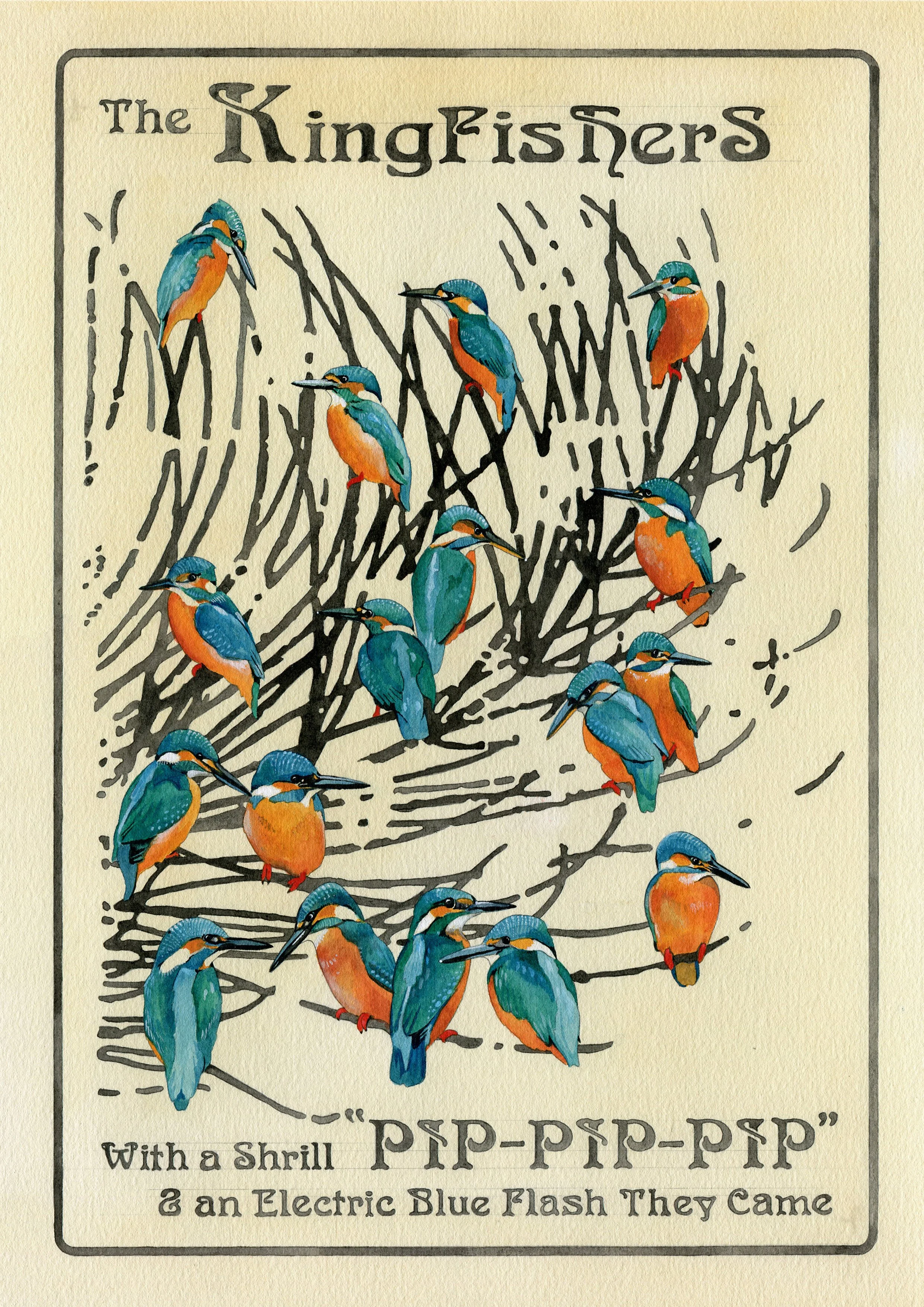 'Kingfishers' Giclee Print 20cm x 29cm