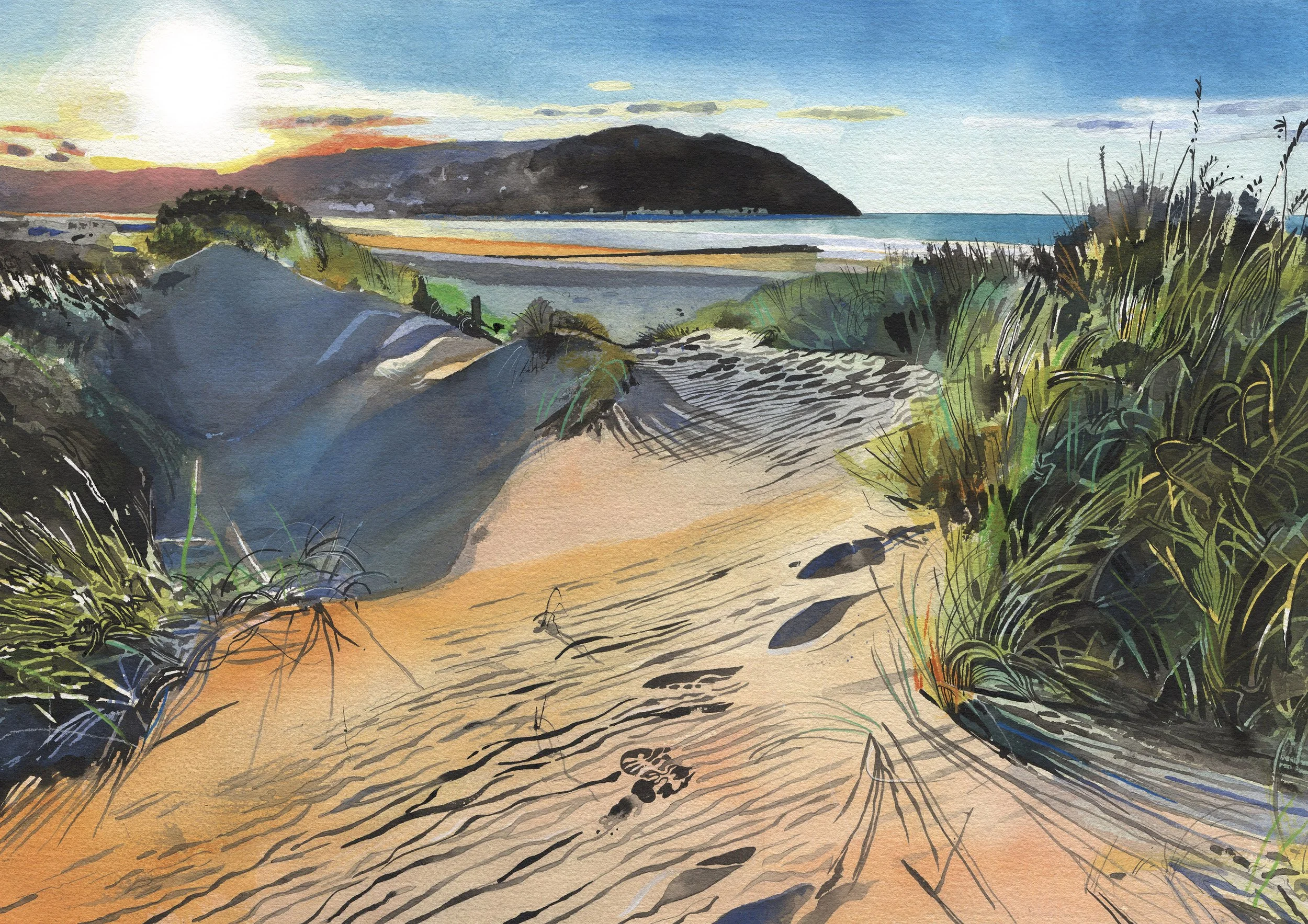 'Footprints in the Sand' Giclee Print 20cm x 29cm