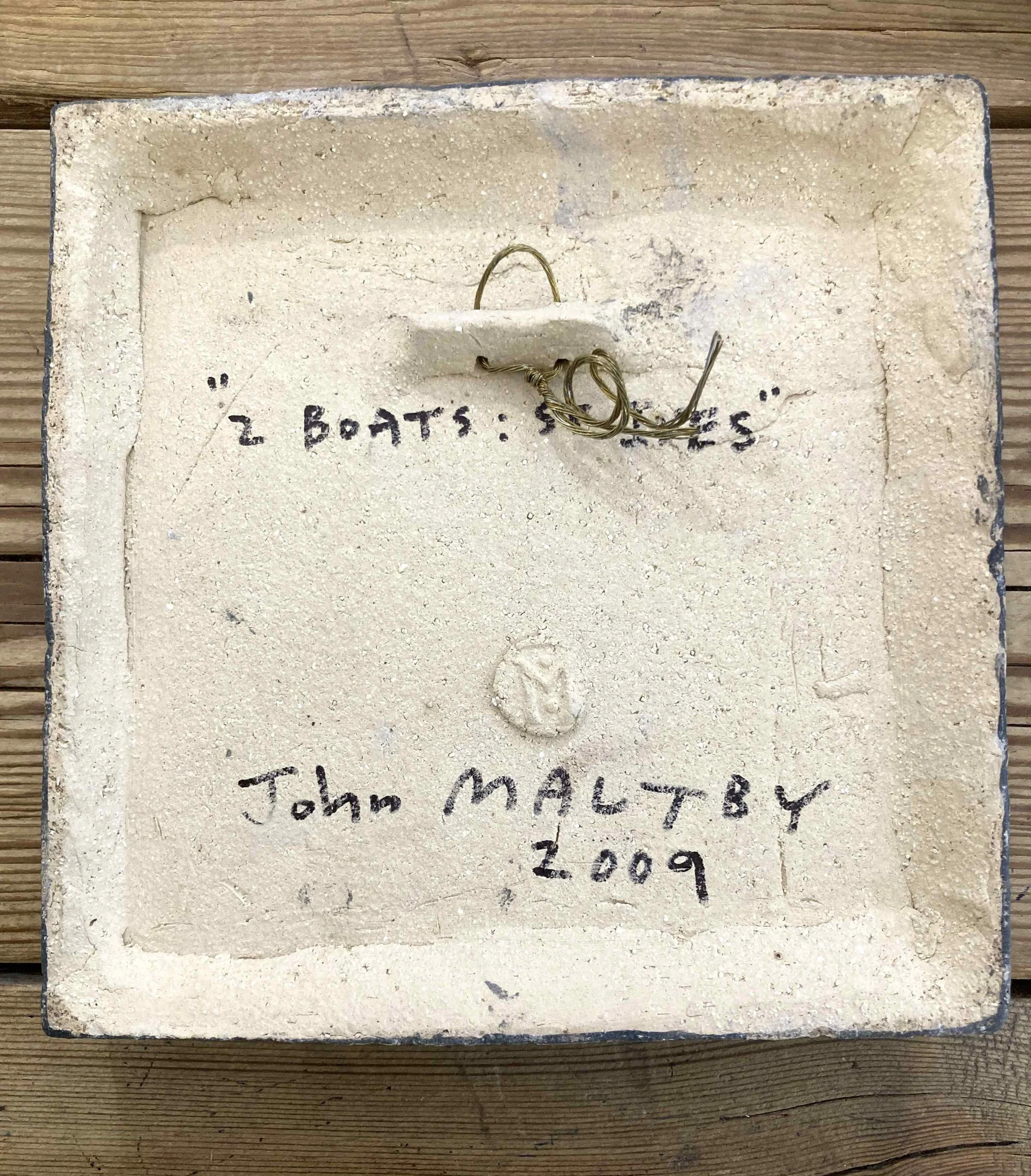 'Two Boats- St Ives' - showing signature