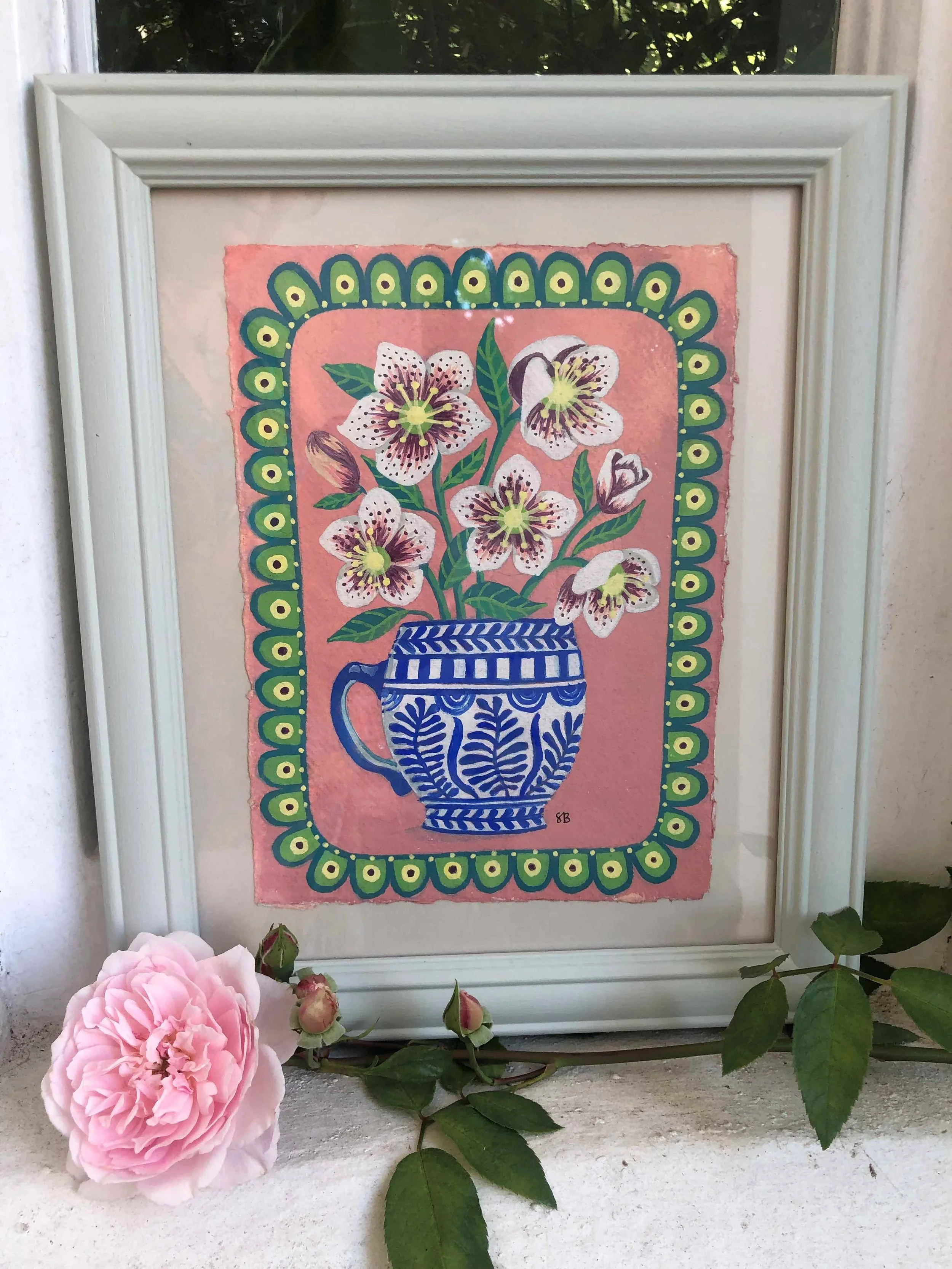 'Anemones in Blue and White Cup' - £245