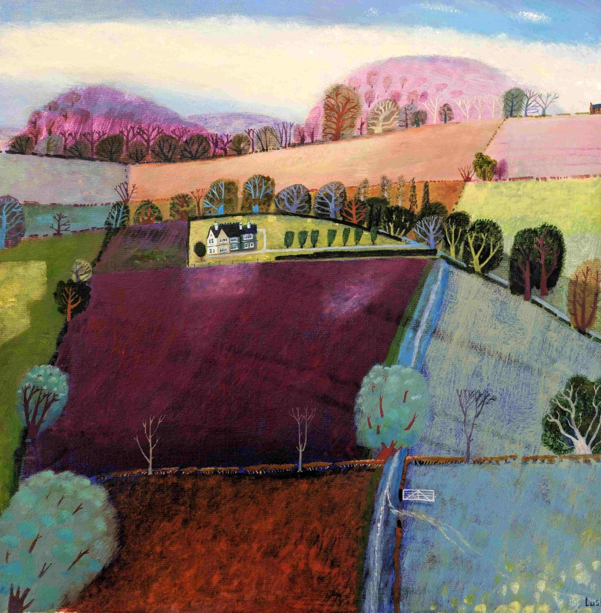 'Red Fields' - Acrylic on Canvas - £425 -SOLD