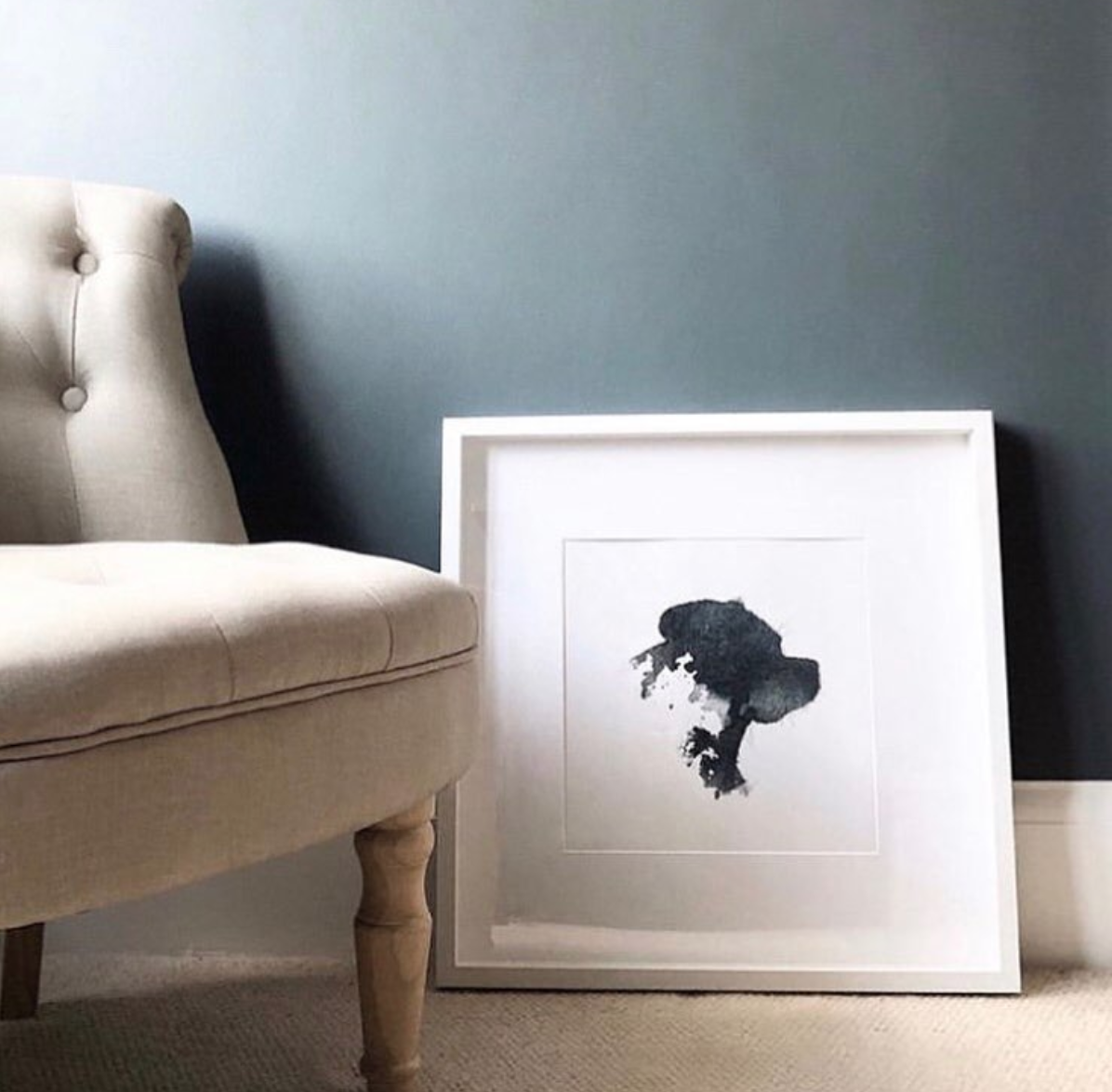 Example of a 30x30cm textured portrait in IKEA Ribba 50x50cm £12 frame with mount Picture credit: Stripes and Sage