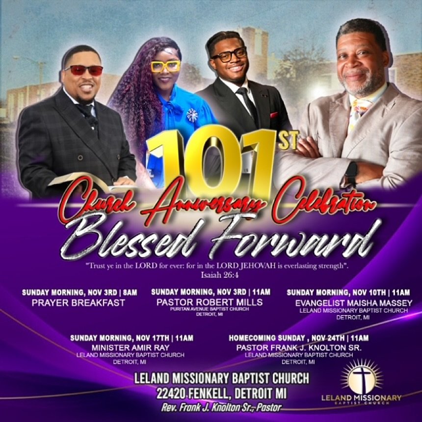 Join us in celebrating 101 years of faith and community! 🙏✨

We&rsquo;re kicking off with our Opening Prayer Breakfast:
🗓 Sunday, November 3, 2024 
⏰ 8:00 a.m.

Stay for our special Morning Worship Service at 11:00 a.m., featuring guest Pastor Robe