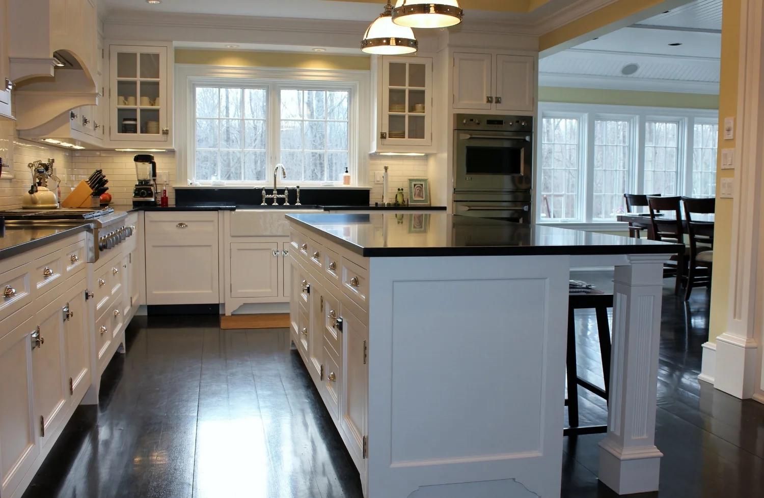 Wide Plank Floors Installed with Spacers to prevent buckling
