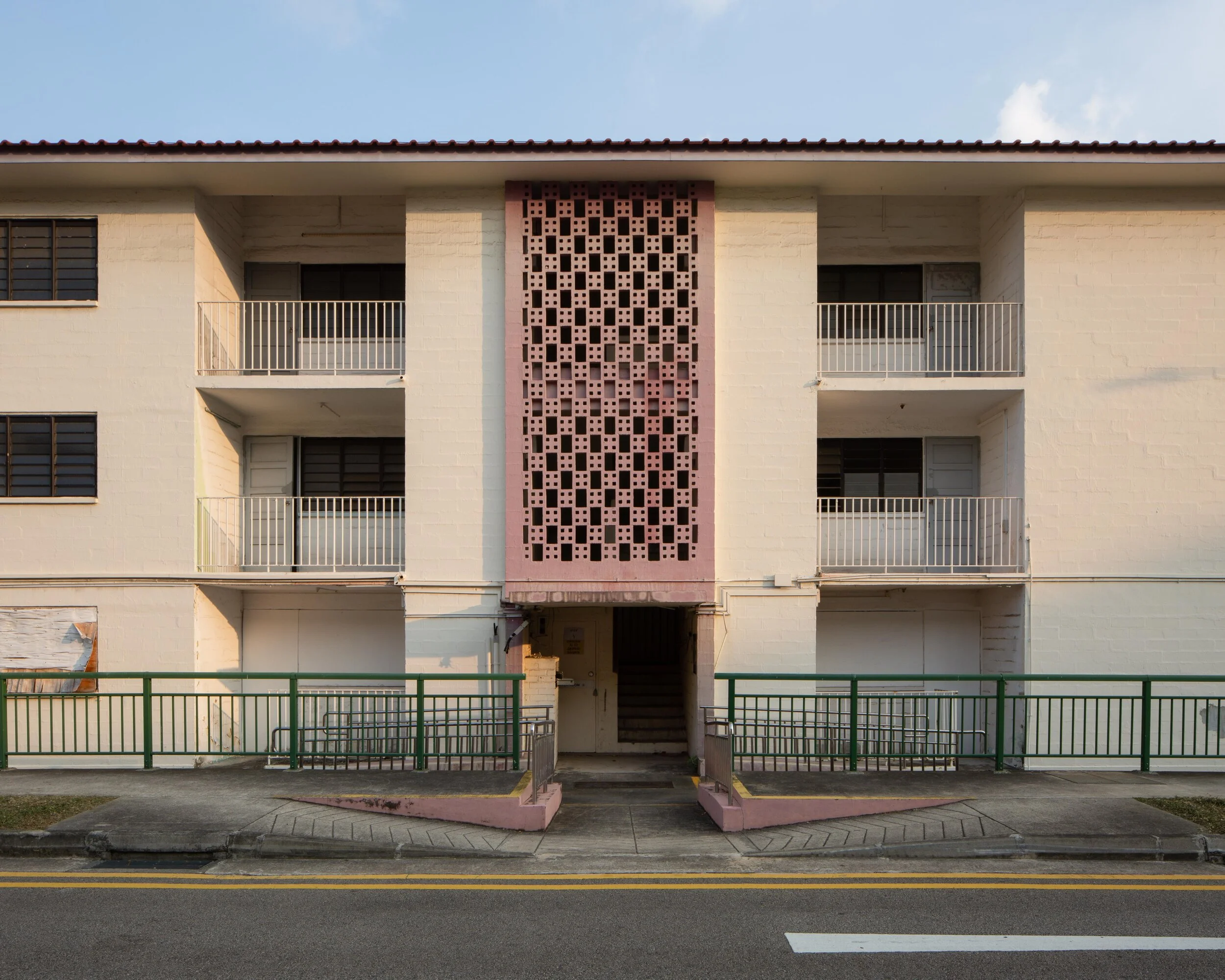 The decorative geometric patterns achieved through simple brick laying