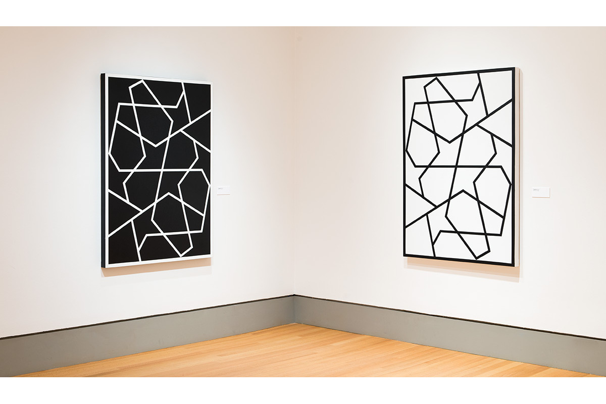 Left: Topkapi II. 1992. Acrylic on canvas. 60 x 43 in., 152.4 x 109.2 cm. Right: Topkapi XII. 2011. Acrylic on canvas. 60 x 43 in., 152.4 x 109.2 cm.