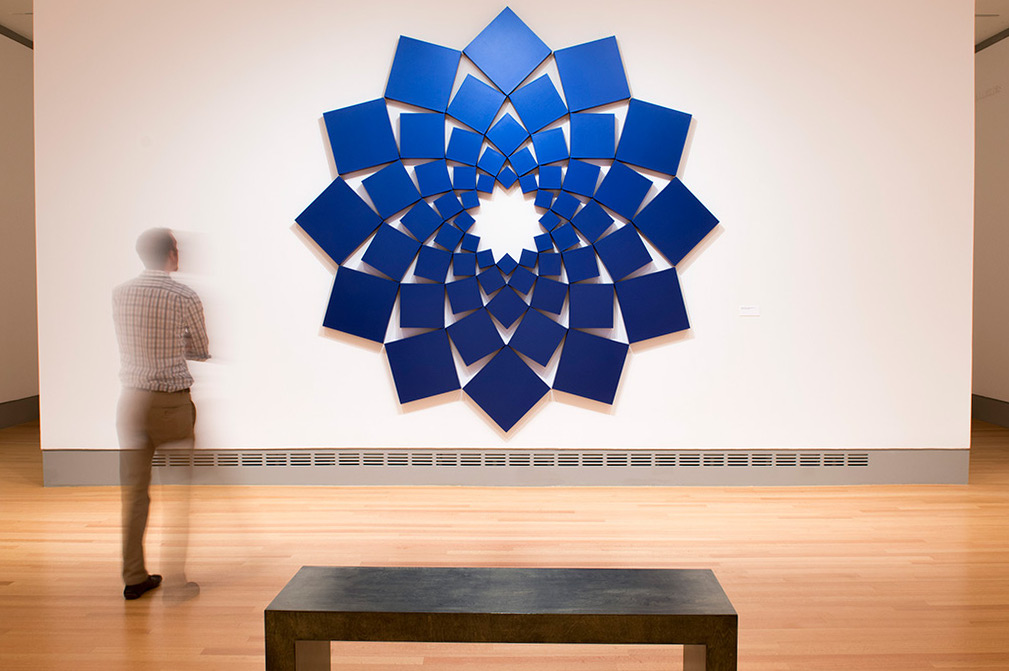 Saida XXX: Venetian Blue 2010. Acrylic on 60 canvases. 87 x 87 in., 221 x 221 cm.