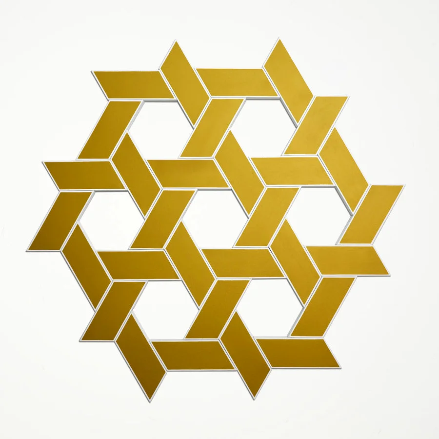 Petra II: Gold 2011. Acrylic on 30 canvases. 68 x 73 in., 172.7 x 185.4 cm.