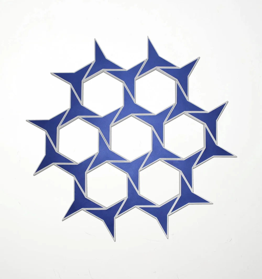 Jerash I: Venetian Blue 2010. Acrylic on 24 canvases. 63 x 63 in., 160 x 160 cm.