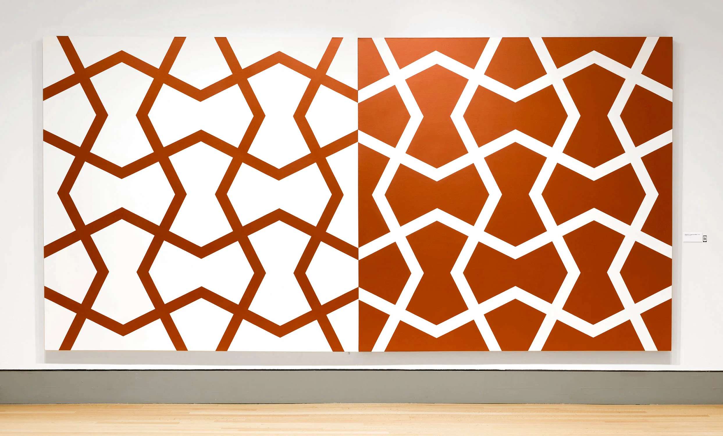Mughal IV: Copper and White 1984. Acrylic on 2 canvases. 96 x 192 in., 243.8 x 487.7 cm.