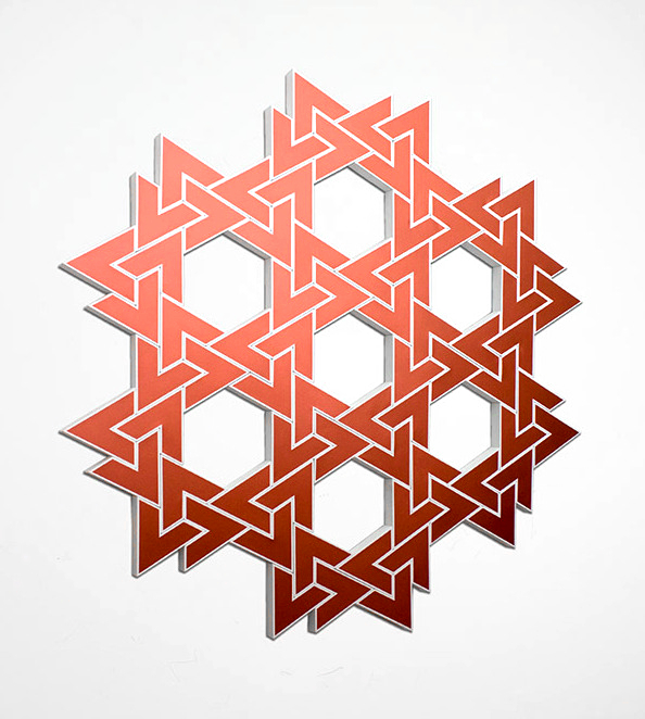 Mizan V: Copper 2011. Acrylic on 72 interconnected canvases. 72 x 72 in., 182.9 x 182.9 cm.