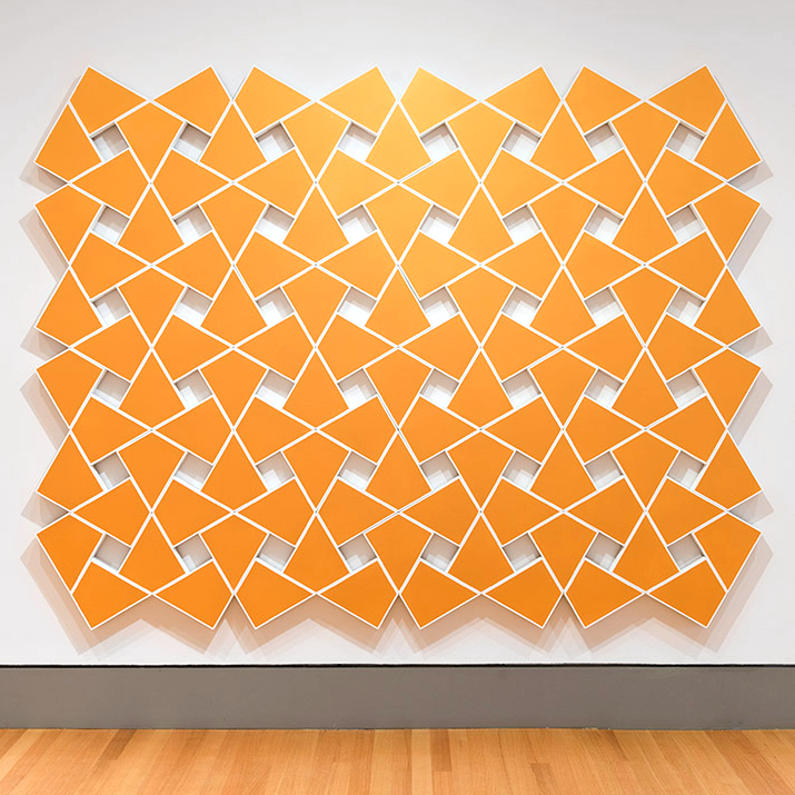Cyrene XVI: Gold 2011. Acrylic on 110 canvases. 89 x 115 in., 226.1 x 292.1 cm.