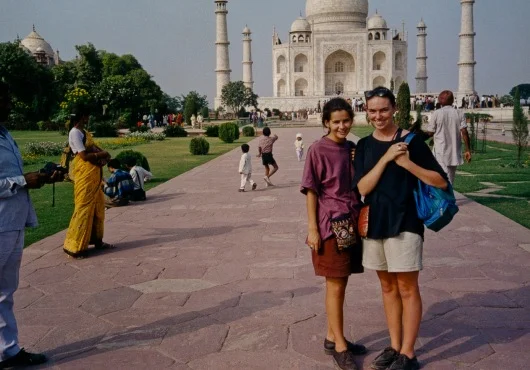 Bit by bit the ethnic garb grew - Lisa and me, Agra 1989