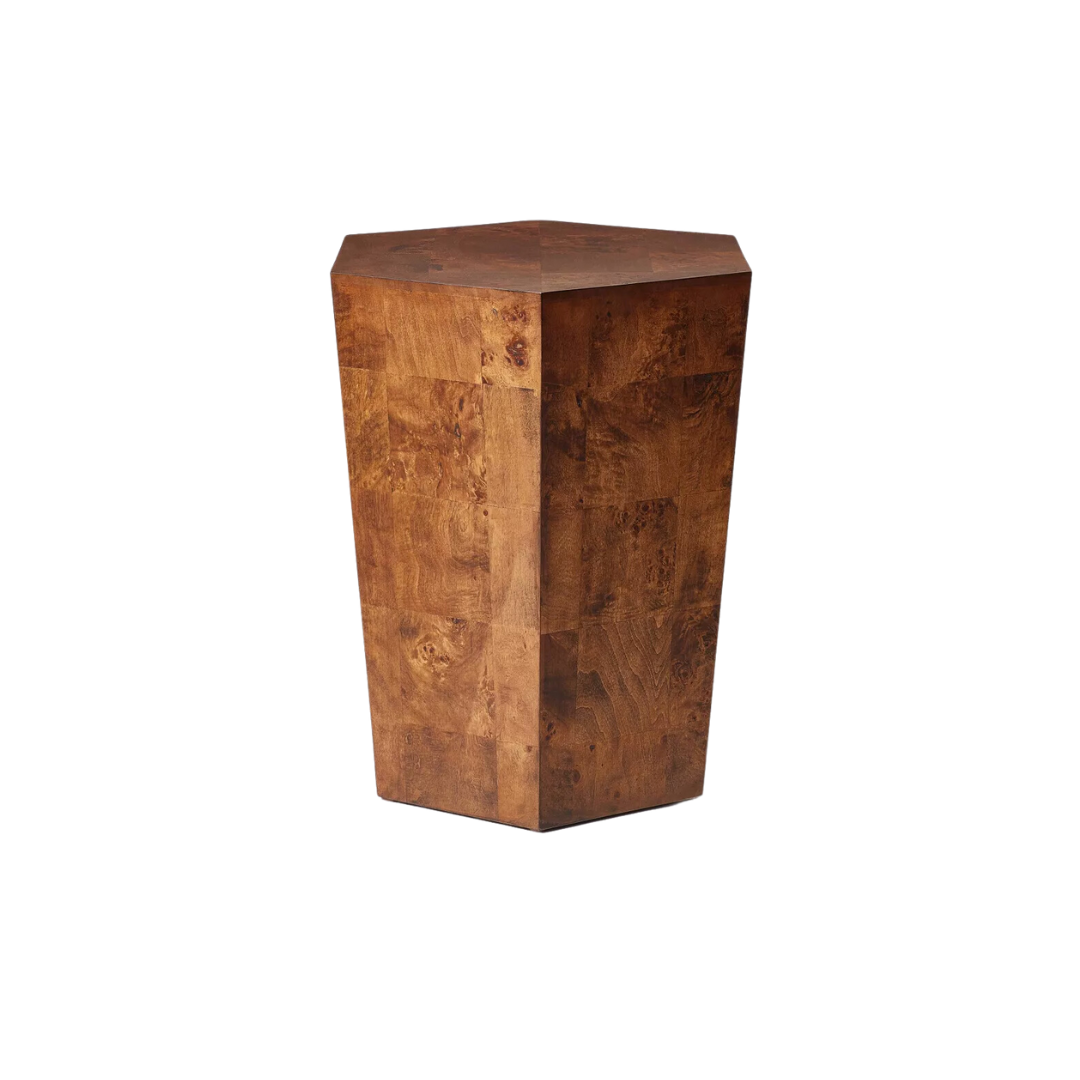 Burled Wood Accent Table (Dark Brown)