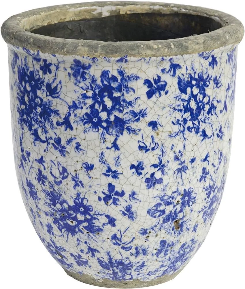 Blue &amp; White Planter (Amazon)