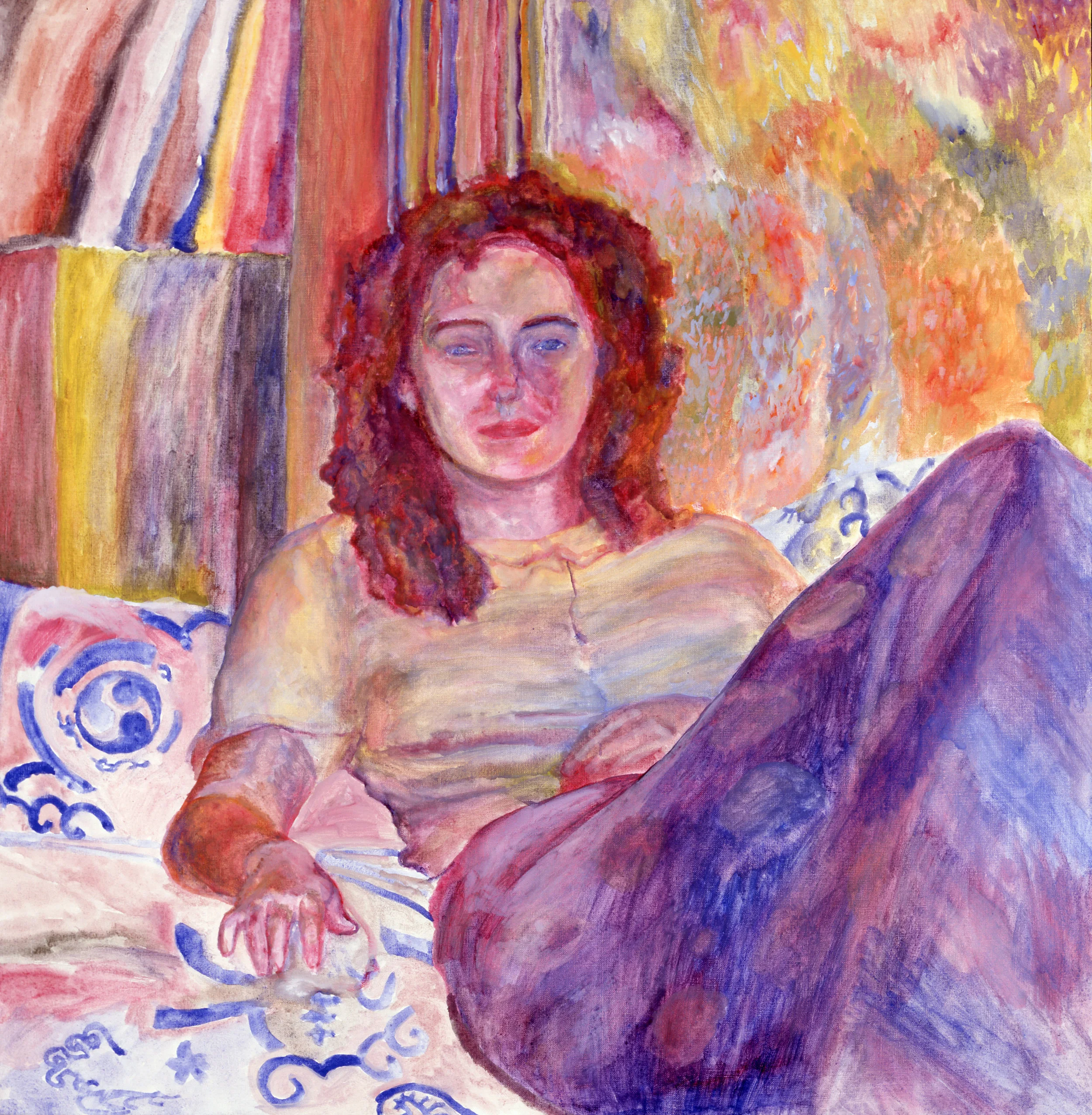 Woman in a Purple Skirt