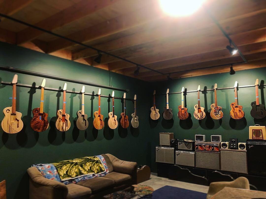 The shop is coming together.  After four minor surgeries,  Greg is just about recovered and ready to get this batch of necks finished.  This is going to be our biggest release.  Opening the store will also help you find just the guitar you need.  Eac