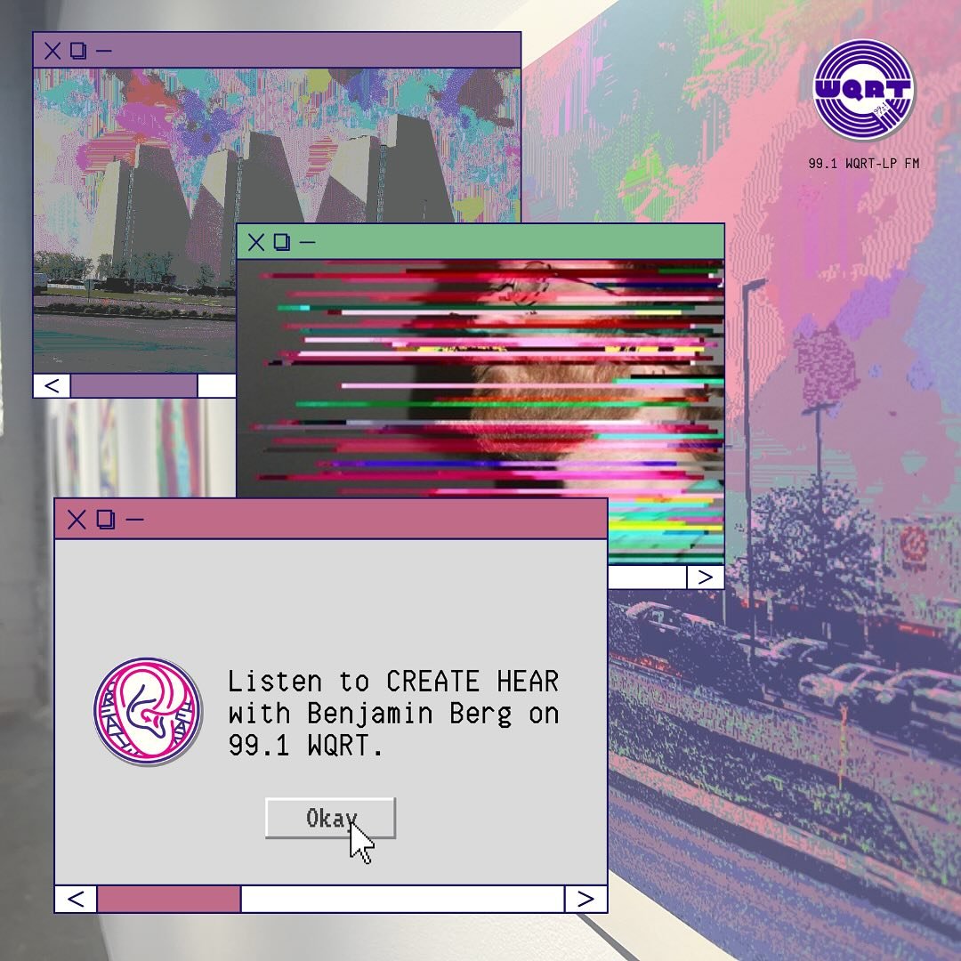Tune in to 99.1 WQRT FM Indianapolis TODAY at noon and Saturday, Feb. 8 at 1pm to listen to a brand new episode of &ldquo;Create Hear!&rdquo;&nbsp;👂🎨📻

In this episode, Indianapolis-based artist Benjamin Berg talks with Jim Walker about the glitch