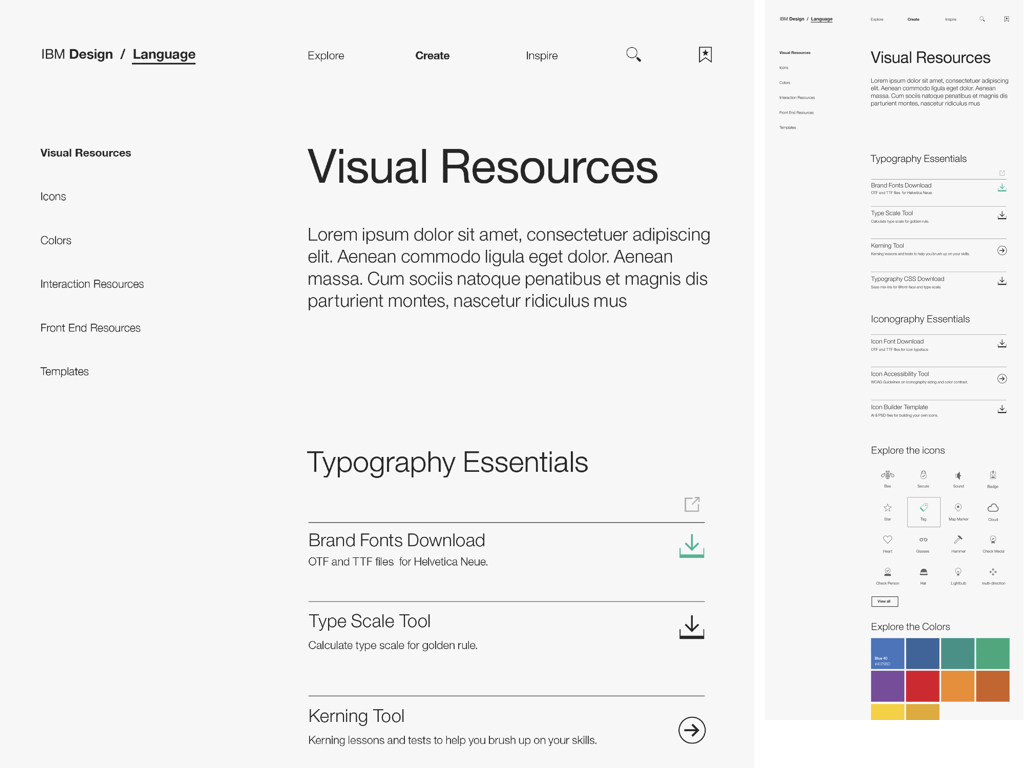 Meanwhile I began building a system for type, layout and color that would later inform the visual guidelines of the Design Language