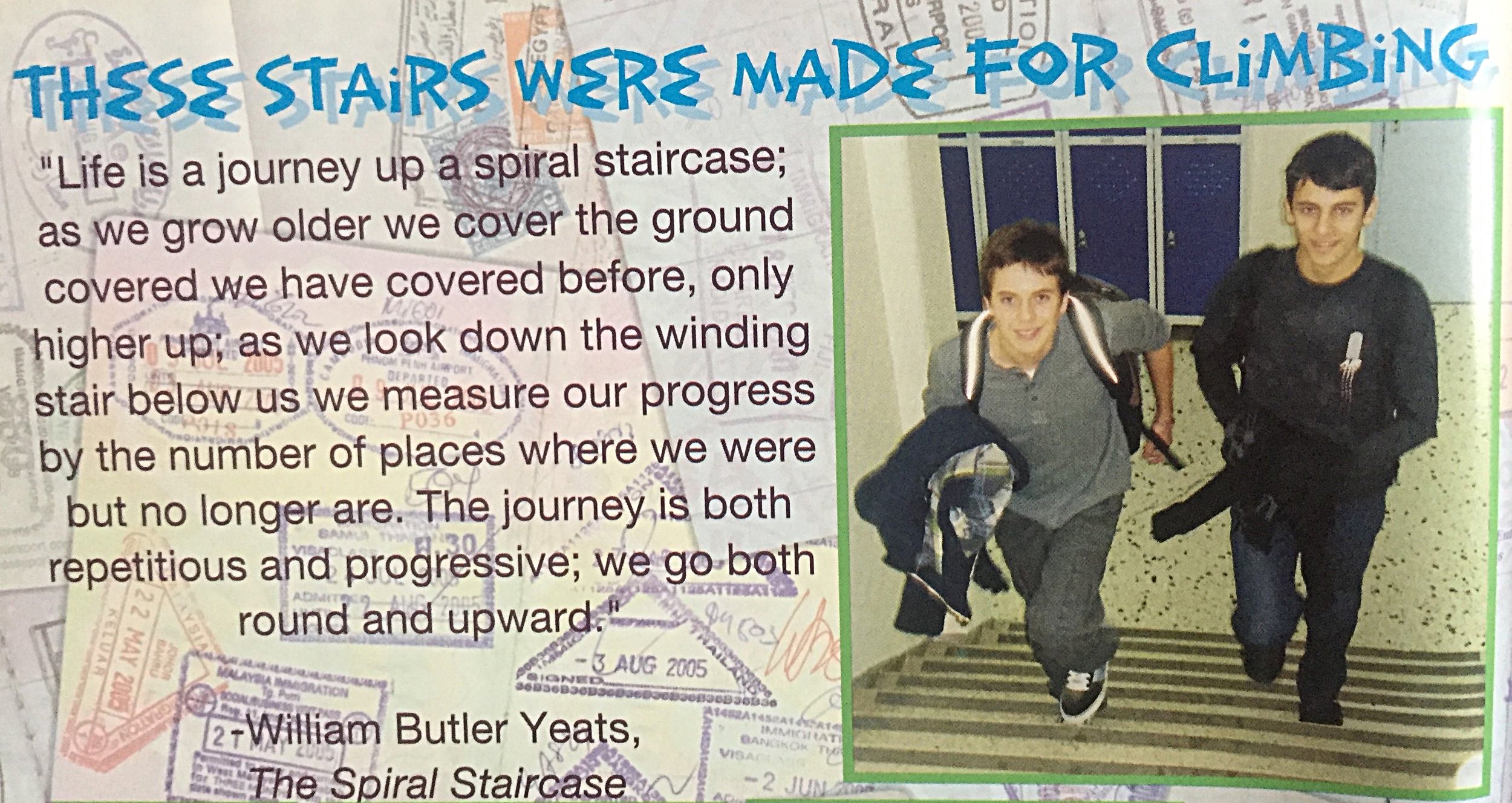 Yearbook excerpt. Doing the usual rounds with Jason