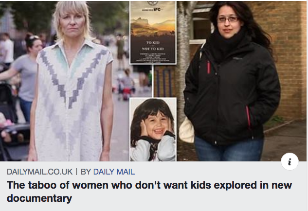 DAILY MAIL ARTICLE ON TO KID OR NOT TO KID