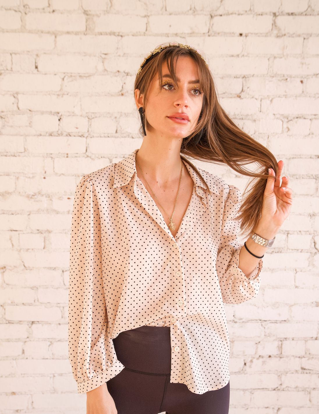 sheer button down blouse