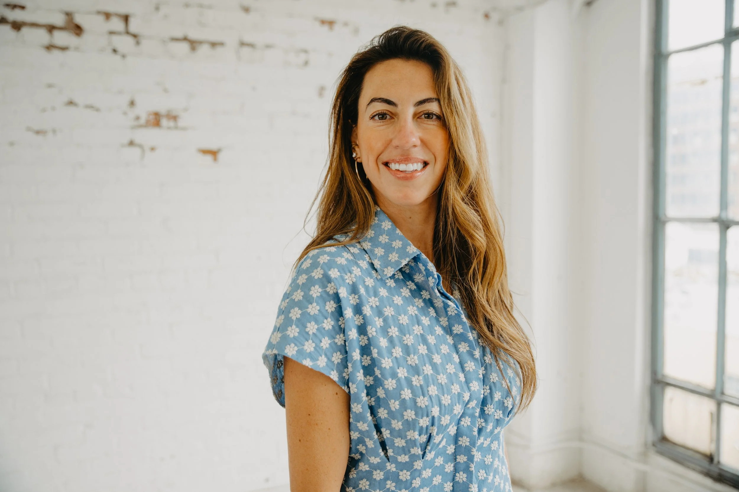 Denim Flower Button Down Dress 