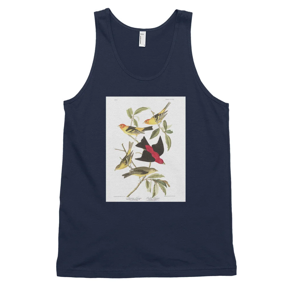 Louisiana--Scarlet-Tanager,-The-Birds-of-America,-Tank-Top_mockup_Front_Flat_Navy.jpg