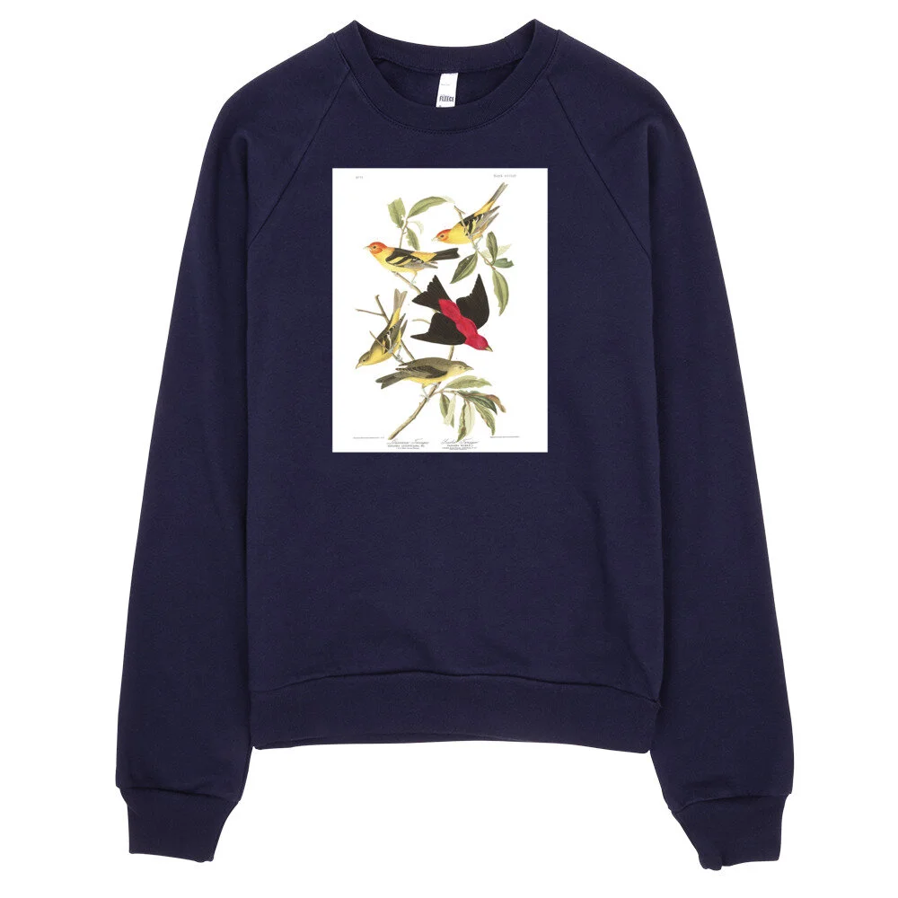 Louisiana--Scarlet-Tanager,-The-Birds-of-America,-Sweatshirt_mockup_Front_Real-life_Navy.jpg