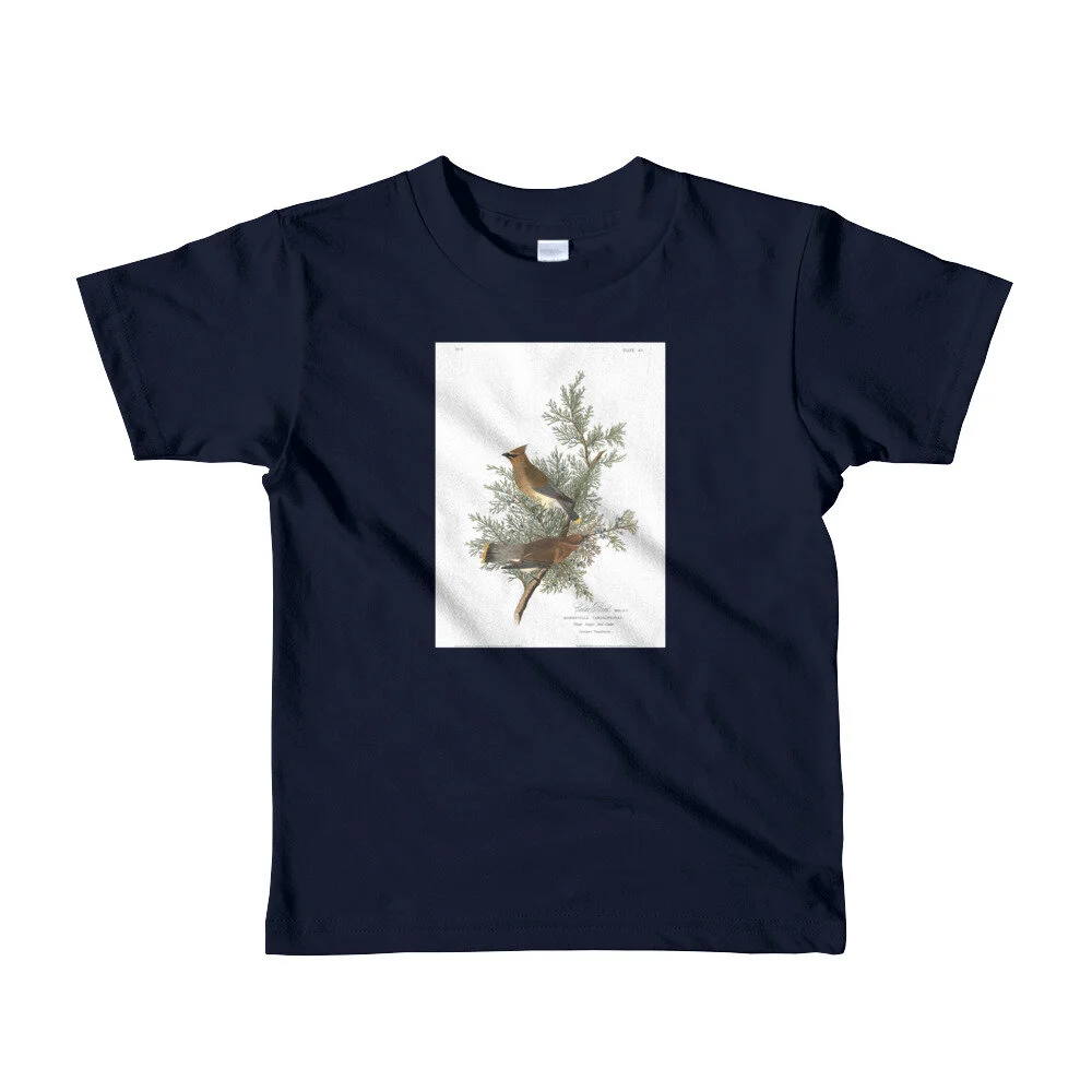 Cedar-Waxwing-The-Birds-of-America,-Kids-T-Shirt_mockup_Front_Flat_Navy.jpg