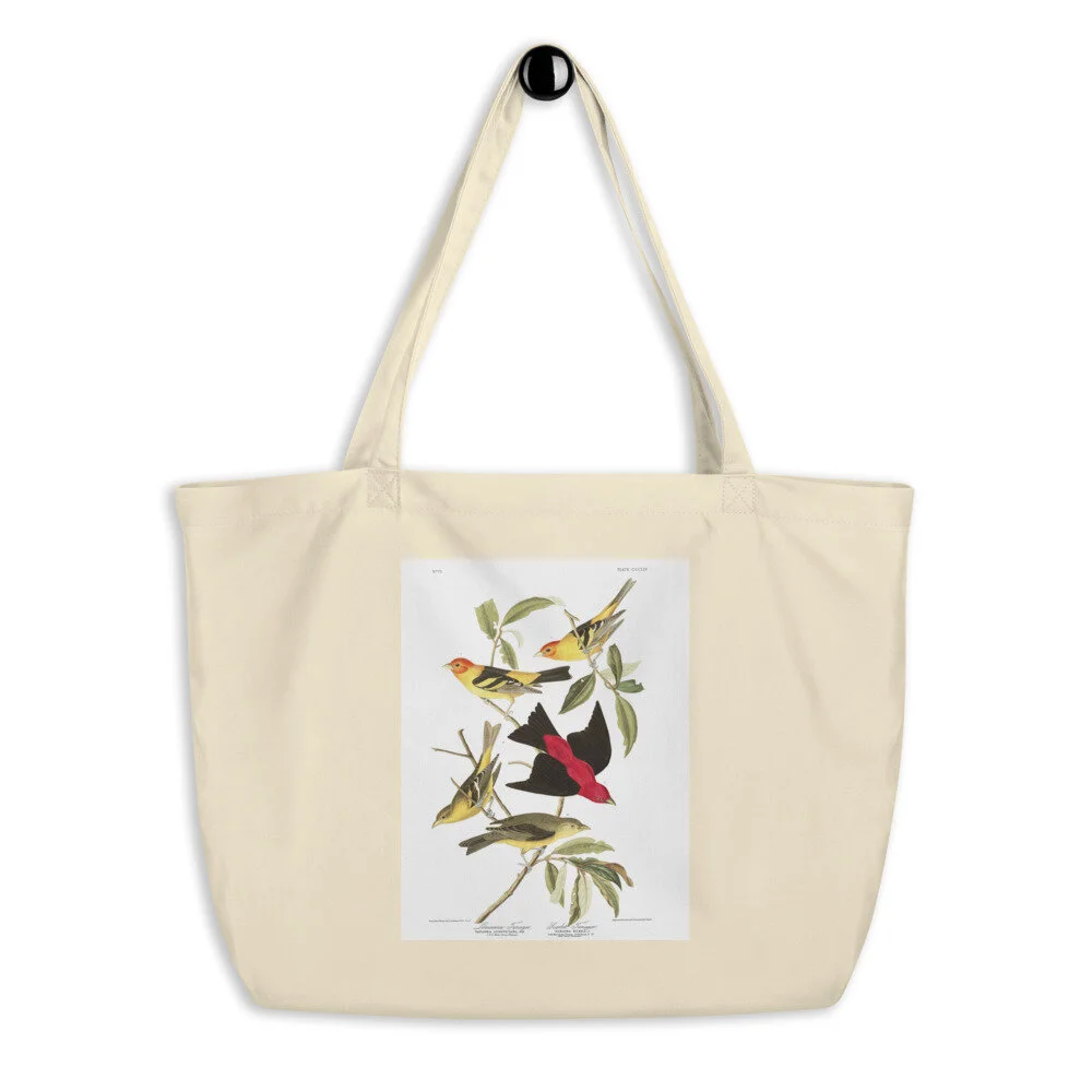 Louisiana--Scarlet-Tanager,-The-Birds-of-America,-Tote-Bag_mockup_Front_Hanger_Oyster.jpg