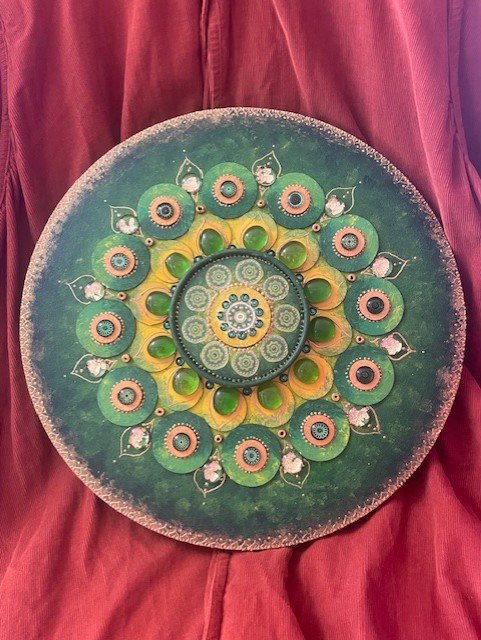 ‘Heart Chakra Mandala 2’ - mixed media on canvas, 12’’x 12’’ -  £120.00