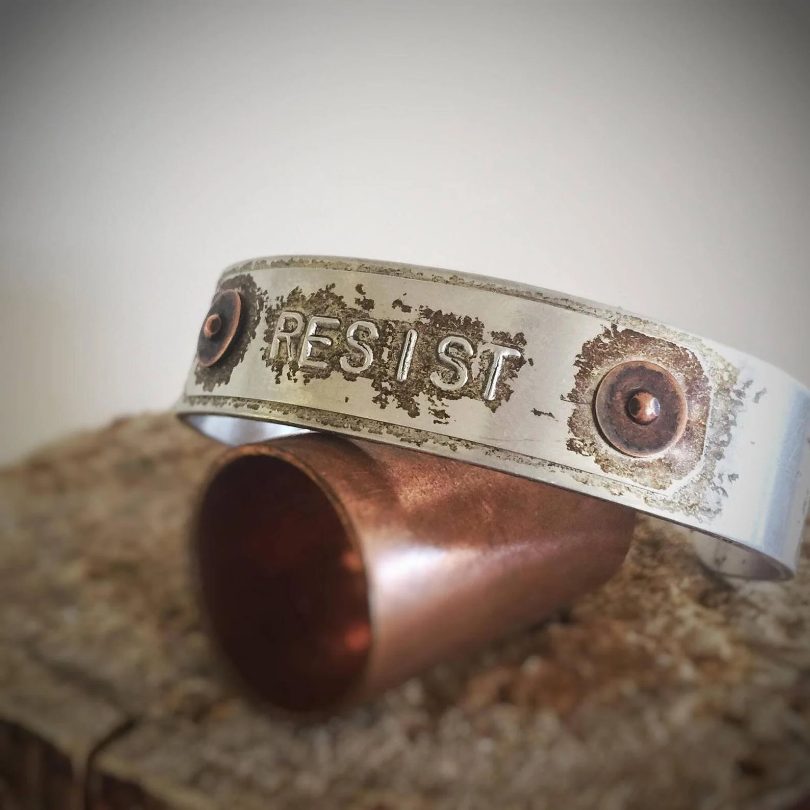 Aluminum Copper Resist Cuff Bracelet